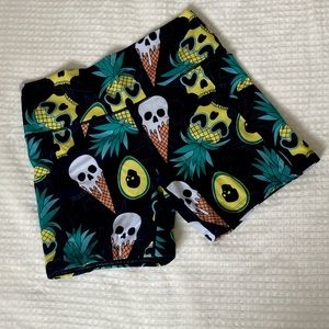 CVG Ice Cream Skull Shorts size Lg High Waist, Elastic band on leg holes
